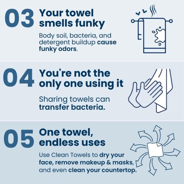 Clean Skin Club Clean Towels XL™, 100% USDA Biobased Face Towel, Disposable Face Towelette, Makeup Remover Dry Wipes, Ultra Soft, 50 Ct, 1 Pack - Image 5