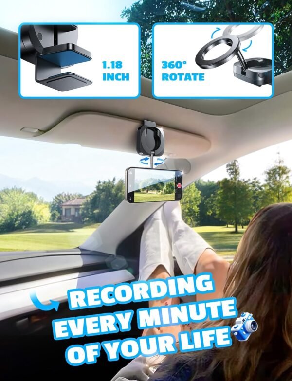 LISEN Travel Essentials Airplane Phone Holder for MagSafe Accessories, Handsfree Airport Essentials Plane Phone Holder Travel Gadgets Long Flight Must Haves for MagSafe Car Mount fits iPhone 15 Tesla - Image 5