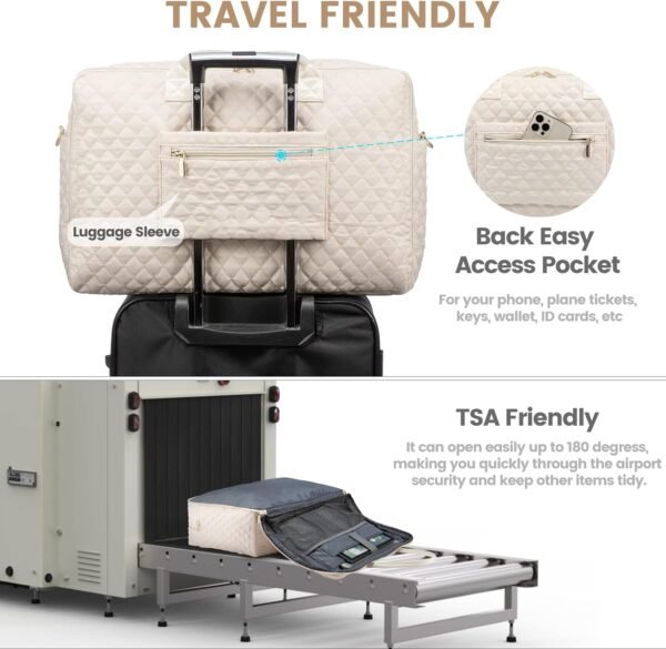LOVEVOOK Travel Duffle Bag, Weekender Bag for Women with Toiletry Bag Carry on Overnight Bag with Laptop Compartment, Yoga Gym Bag with Wet Pocket Shoe Bag, Hospital Bag for Labor and Delivery - Image 4