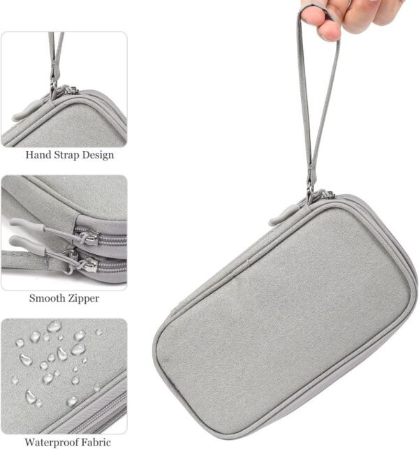 Electronic Organizer Bag, Waterproof Portable Electronic Organizer Travel Accessories Cable Bag Universal Cord Storage Case for Cable/Cord Storage, Charging Cable, Cell Phone, Power Bank - Image 8