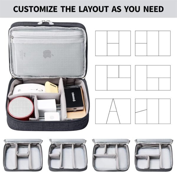 Lanola Travel Cable Organizer Bag, Electronic Accessories Case Portable Double Layer Cable Storage Bag for Cord,phone,Charger, Flash Drive, Phone, SD Card,Personal Items - (Black) - Image 4